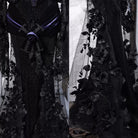 Kobine Women's Gothic Beaded Floral Two‑Tone Mermaid Long Skirt
