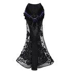 Kobine Women's Gothic Beaded Floral Two‑Tone Mermaid Long Skirt