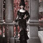Women's Gothic Beaded Fringe Floral Lace Panel Mermaid Skirt - Punk Design