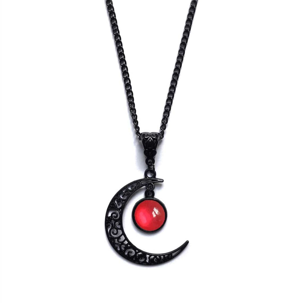 Kobine Women's Gothic Beaded Moon Necklace