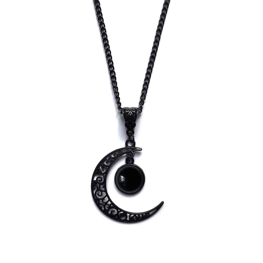 Kobine Women's Gothic Beaded Moon Necklace