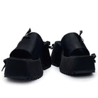 Kobine Women's Gothic Bow Decor Platform Slide Sandals