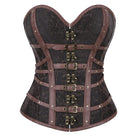 Kobine Women's Gothic Buckle Strap Lace-up Overbust Corset