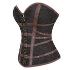 Kobine Women's Gothic Buckle Strap Lace-up Overbust Corset