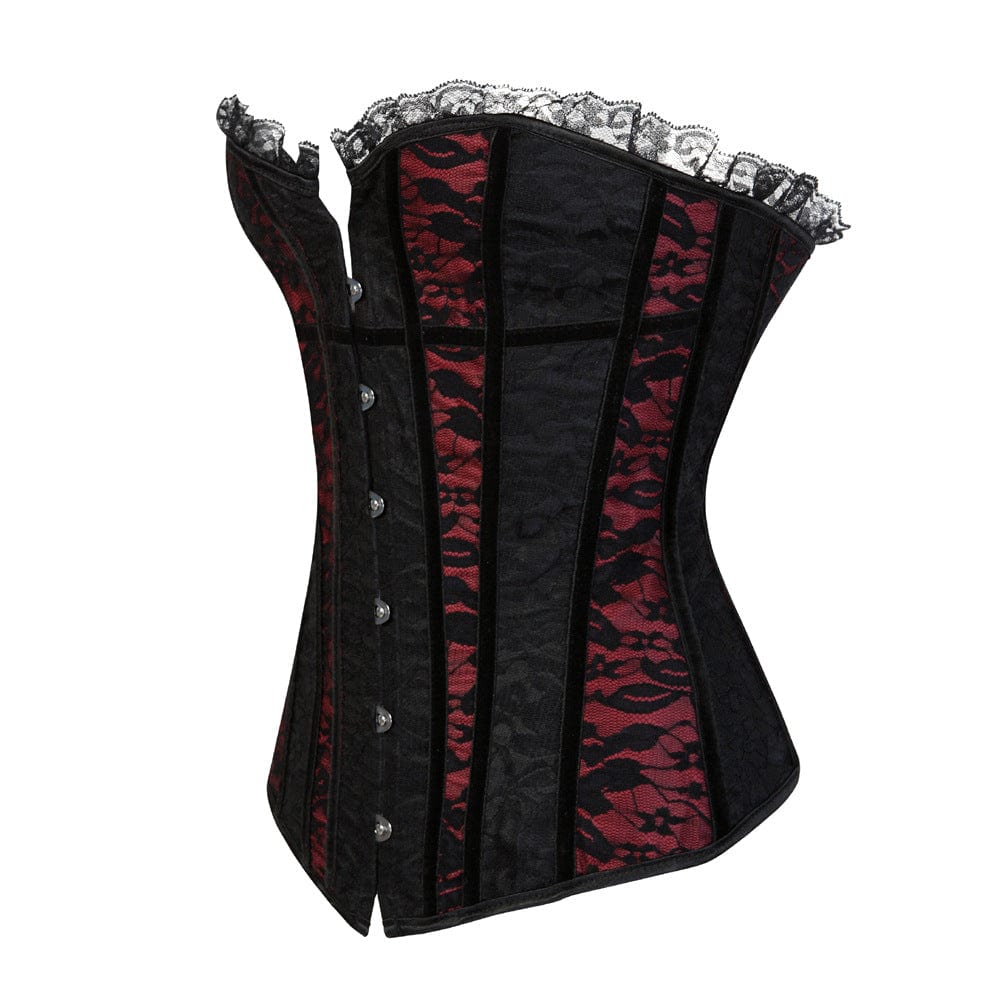 Kobine Women's Gothic Buckles Lace Overbust Corsets