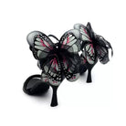 Kobine Women's Gothic Butterfly Decor Ankle‑Strap Buckle Open‑Toe Stiletto Heel Sandals