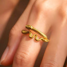 Kobine Women's Gothic Carved Snake Open Band Ring