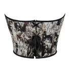 Kobine Women's Gothic Cat Embroidered Lace-up Overbust Corset