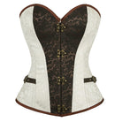 Kobine Women's Gothic Contrast Color Jacquard Overbust Corset