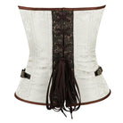 Kobine Women's Gothic Contrast Color Jacquard Overbust Corset