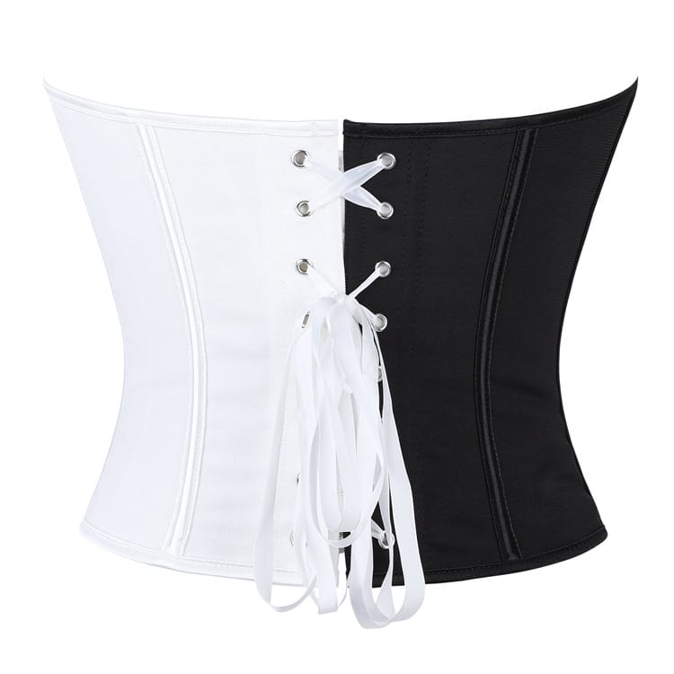 Kobine Women's Gothic Contrast Color Lace-up Overbust Corset