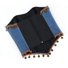 Kobine Women's Gothic Copper Piece Tassels Zip Overbust Corset