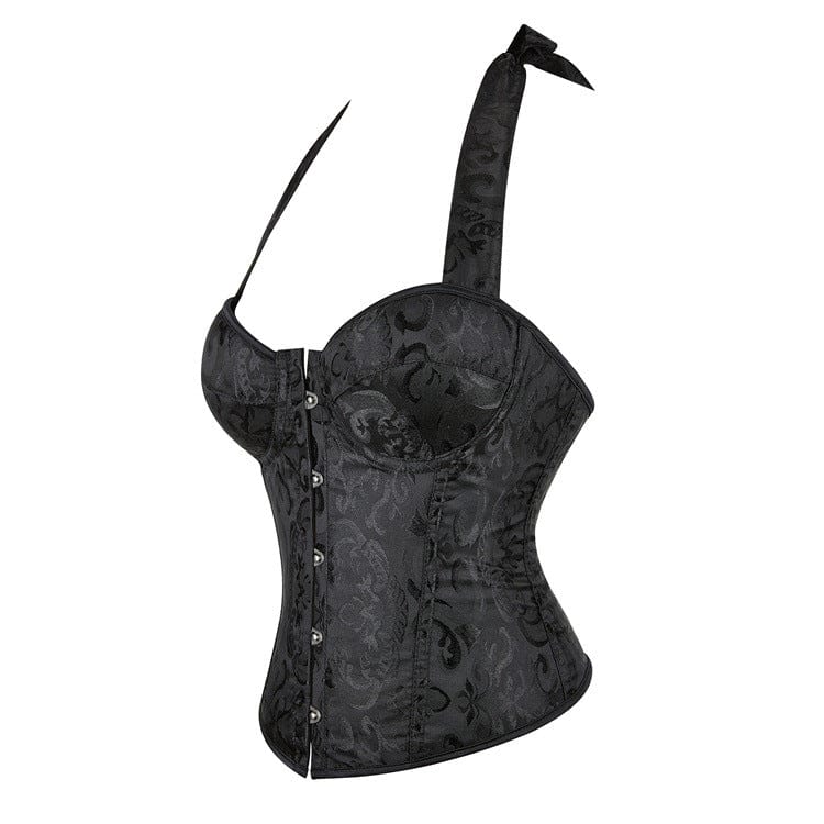 Kobine Women's Gothic Court Halterneck Overbust Corset