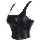 Kobine Women's Gothic Croc Embossed Strap Overbust Corset
