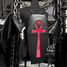 Kobine Women's Gothic Cross Bat Wing Coffin Bag Black