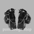 Kobine Women's Gothic Cross Studded Chained Shoes