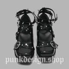 Kobine Women's Gothic Cross Studded Chained Shoes