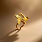 Kobine Women's Gothic Cutout Skeleton Butterfly Open Band Ring