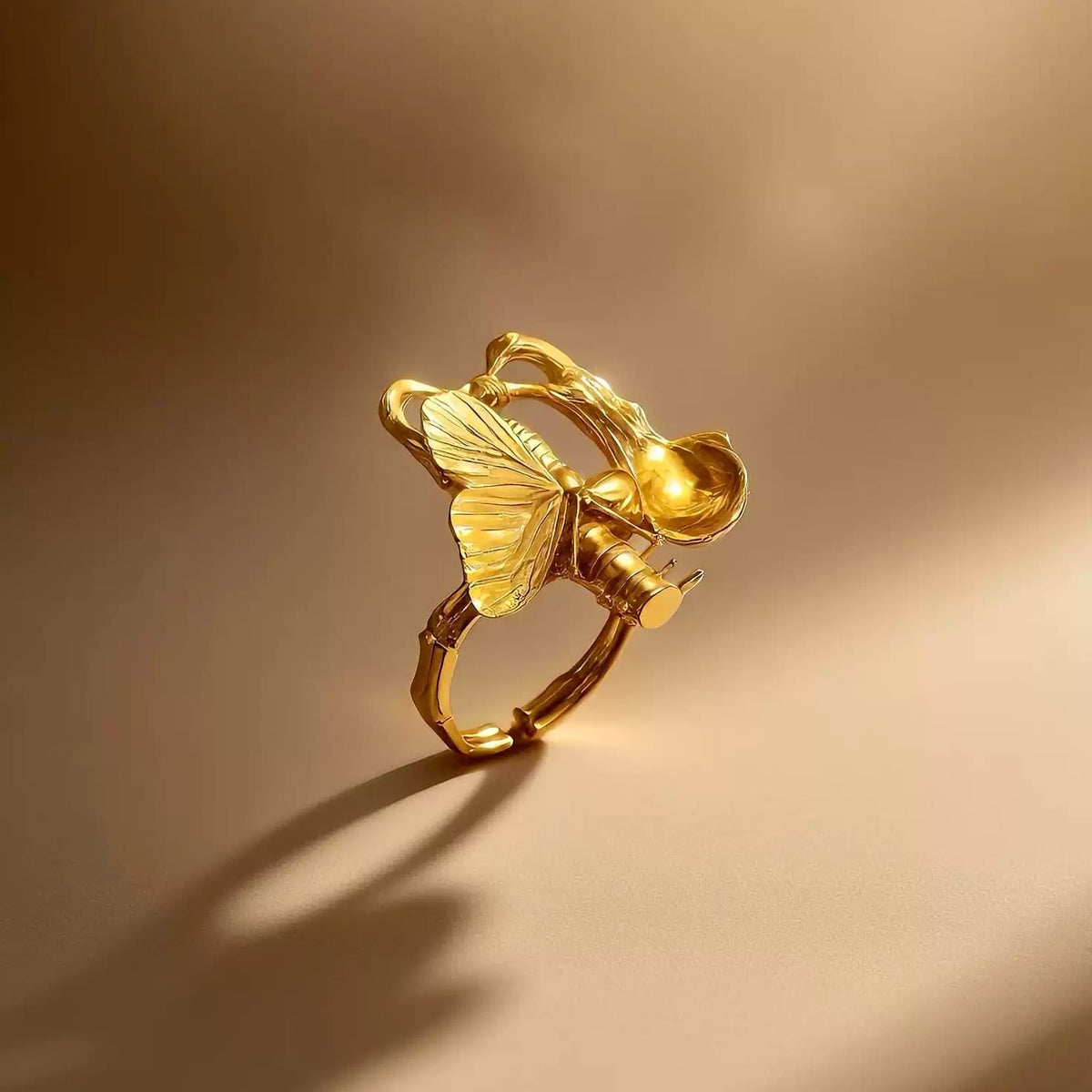 Kobine Women's Gothic Cutout Skeleton Butterfly Open Band Ring