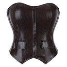 Kobine Women's Gothic Distressed Lace-up Overbust Corset