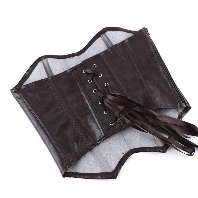 Kobine Women's Gothic Distressed Lace-up Overbust Corset