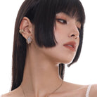 Kobine Women's Gothic Embossed Stereo Frame Earrings