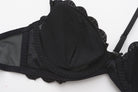 Kobine Women's Gothic Embroidered Heart Mesh Lingerie Set