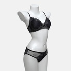 Kobine Women's Gothic Embroidered Heart Mesh Lingerie Set