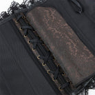 Kobine Women's Gothic Faux Leather Splice Lace Overbust Corset