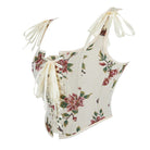 Kobine Women's Gothic Floral & Butterfly Jacquard Lace-up Overbust Corset