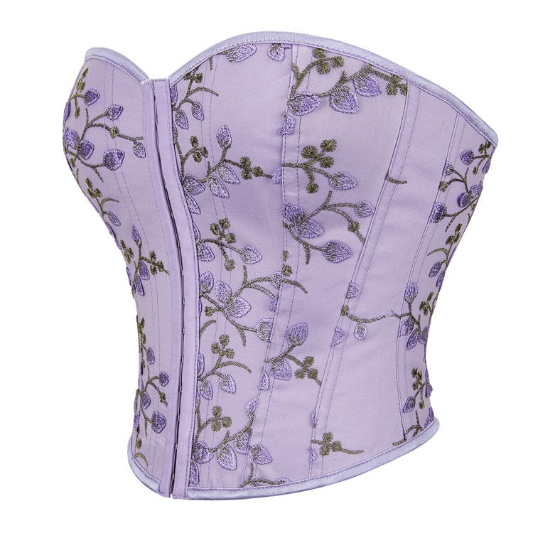 Kobine Women's Gothic Floral Embroidered Overbust Corset