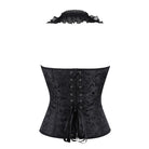 Kobine Women's Gothic Floral Jacquard Halter Lace-up Overbust Corset