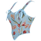 Kobine Women's Gothic Floral Jacquard Lace-up Bustier