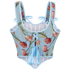 Kobine Women's Gothic Floral Jacquard Lace-up Bustier