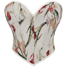 Kobine Women's Gothic Floral Jacquard Lace-up Overbust Corset