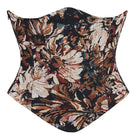 Kobine Women's Gothic Floral Jacquard Lace-up Underbust Corset