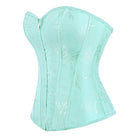 Kobine Women's Gothic Floral Jacquard Lace-up Zip Overbust Corset
