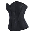 Kobine Women's Gothic Floral Jacquard Lace-up Zip Overbust Corset