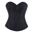 Kobine Women's Gothic Floral Jacquard Lace-up Zip Overbust Corset