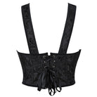 Kobine Women's Gothic Floral Jacquard Shoulder Straps Overbust Corset