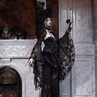 Kobine Women's Gothic Floral Lace Flare Sleeve Shrug