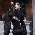 Kobine Women's Gothic Floral Lace Flare Sleeve Shrug