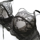 Kobine Women's Gothic Floral Lace Lace-up Lingerie Set