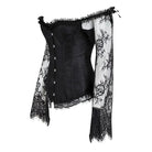 Kobine Women's Gothic Floral Lace Sleeved Overbust Corsets
