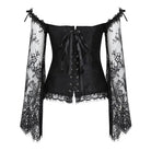 Kobine Women's Gothic Floral Lace Sleeved Overbust Corsets