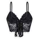 Kobine Women's Gothic Floral Lace-up Mesh Bustier
