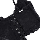 Kobine Women's Gothic Floral Lace-up Mesh Bustier