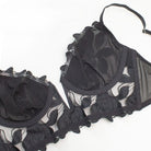 Kobine Women's Gothic Floral Mesh Embroidered Lace Lingerie Set