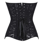 Kobine Women's Gothic Floral Mesh Lace-up Front Busk Overbust Corset