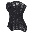 Kobine Women's Gothic Floral Mesh Lace-up Front Busk Overbust Corset